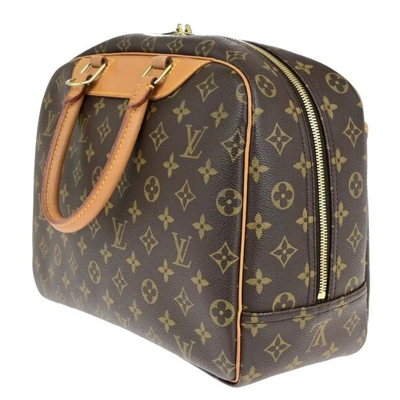 LOUIS VUITTON LV Logo Deauville Hand Bag Monogram Leather Brown M47270 77ED252 - Picture 8 of 16